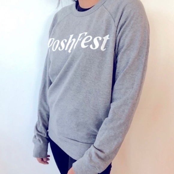 Poshfest Gray Pull Over Sweatshirt - Picture 2 of 7